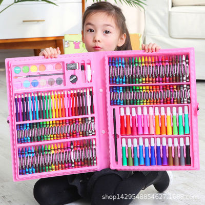 Crayon Students' Supplies Children's Brush Set Crayon Color Pencil Watercolor Pens Set Set Wholesale Crayon Learning