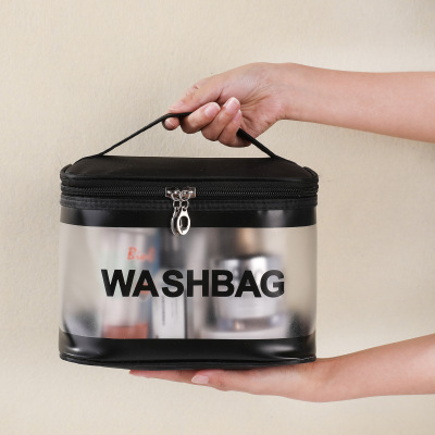 Summer New Transparent PVC Large Capacity Waterproof Cosmetic Bag Portable Women's Travel Toiletry Bag Buggy Bag Handbag