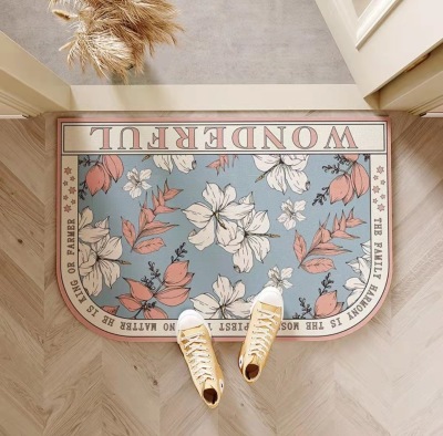Floral Diatom Ooze Cushion Diatomite Kitchen Anti-Slip Water-Absorbing Quick-Drying Carpet Toilet Bathroom Absorbent Floor Mat