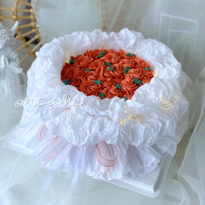 Baking Bouquet Cake Surrounding Border Paper Mg Tissue Paper Cake Wrapping Paper Ins Style Bouquet Bouquet Cake Decoration 40 Sheets