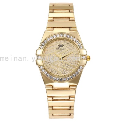 Gold Diamond Bracelet Watch Classic Business Women's Watch Fashion Watch Simple and Elegant Women's Watch