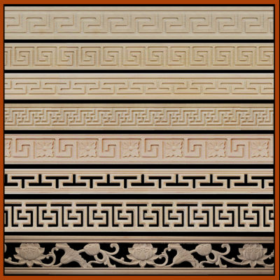 Wood Carving European Beech Chinese Style Great Wall Line Back Line Carved Line Wooden Moulding Ceiling Side Line Photo Frame Decorative Line