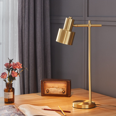 Light Luxury Bedroom Pure Copper Nordic Instagram Style Simple Modern Living Room Study Warm Creative Desk American Bedside Lamp