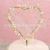 Exquisite Heart Shape with Diamond Cake Decorative Insertion Bright Gold Transparent Crystal Pearl Heart High-Profile Figure Cake Decoration