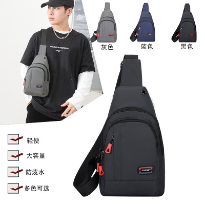 Fashion Brand Outdoor Men's Chest Bag Simple Shoulder Sports Bag Waterproof New Large-Capacity Crossbody Bag