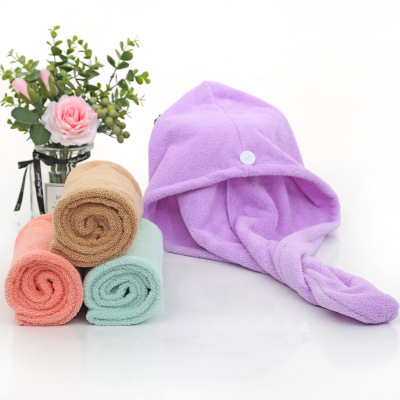 High Density Thick Coral Fleece Hair-Drying Cap Quick-Drying Shower Cap Soft and Lint-Free