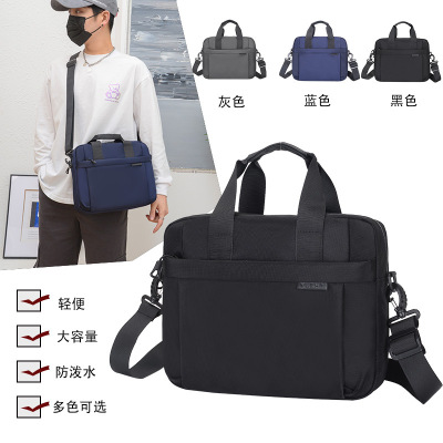 New Men's Fashionable All-Match Large Capacity Waterproof Oxford Cloth Business Handheld Computer Bag One Shoulder Crossbody Bag