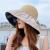 Vinyl Bow Sunhat Women's Summer Hollow-out Straw Hat UV Big Brim Face-Covering Sun-Proof Sun Fisherman Hat