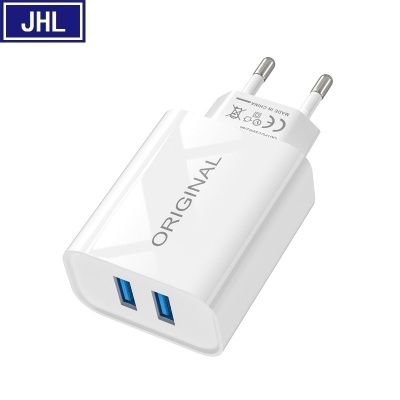 Glossy 2usb Mobile Phone Fast Charger 5v2.4a Household Wall Charger Adapter European and American Standard.