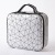 Portable Printed Pu Square Silver Diamond Pattern Partition Cosmetic Bag Tattoo Embroidery Nail Beauty Personal Travel Small Storage Box