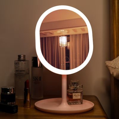 Mirror Led Makeup Mirror with Light Desktop Internet Celebrity Beauty Dressing Mirror USB Rechargeable Mirror Wholesale