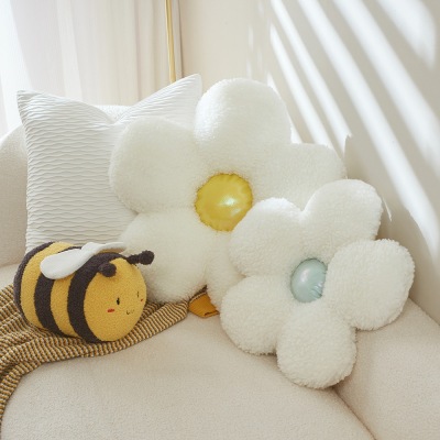 Foreign Trade Factory Direct Sales Ins Style Cute Flowers Bee Pillow Plush Toy Doll Ragdoll Children Gift