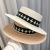 Light Luxury Pearl Women's Straw Hat Summer Versatile Classic Style Elegant Flat Top Women's Top Hat Beach Vacation Sun Protection Hat Women