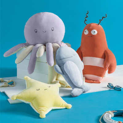 Foreign Trade Factory Direct Sales New Aquarium Animal Doll Pillow Home Sofa Cushion Whale Lobster Aquarium