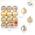 Cross-Border Christmas New Electroplated Plastic Ball 3cm Christmas Tree Pendant Christmas Ball Champagne Ornaments Set