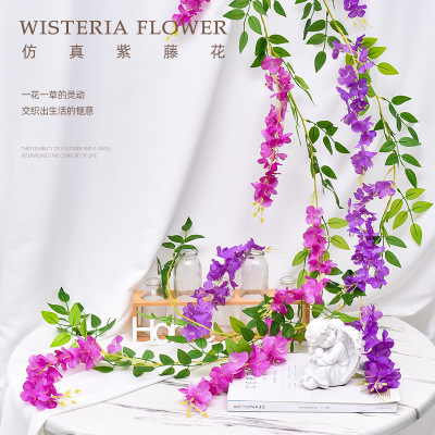 Artificial Wisteria HANAFUJI String Tofu Pudding HANAFUJI Ceiling Decoration Purple Vine Wedding Wisteria HANAFUJI Pipe Fake Flower