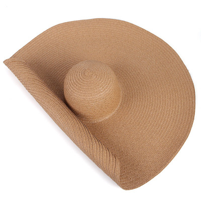 25cm Super Large Brim Sun Hat Female European and American Summer Dome Beach Hat Outdoor Sun Protection Big Brim Sun-Proof Straw Hat