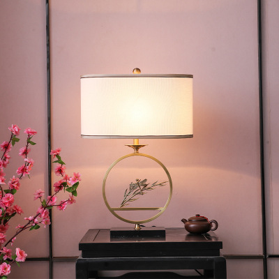 New Chinese Style Table Lamp Classical Master Bedroom Chinese Style Bedside Lamp Copper Creative Zen Living Room and Hotel Simple Modern
