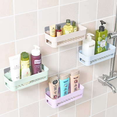 Bathroom Wall-Mounted Storage Rack Punch-Free Seamless Suction Wall Wash Utensils Shelf Toilet Bathroom Storage Rack