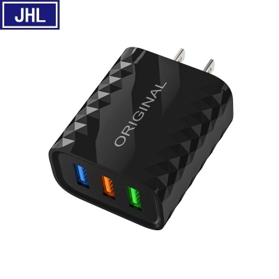 Diamond 3usb Mobile Phone Fast Charger Qc3.0 5v2.4a Wall Charger Home Adapter European and American Standard.
