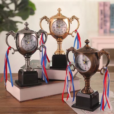 New Factory Direct Sales Trophy Inspirational Alarm Clock Students' Prize Gift Student Dormitory Desktop Alarm Clock
