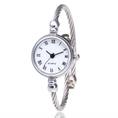 Popular Korean Casual Fashion Ladies' Bracelet Watch Simple All-Match Steel Wire Thin Strap Female Student Quartz Watch Wholesale