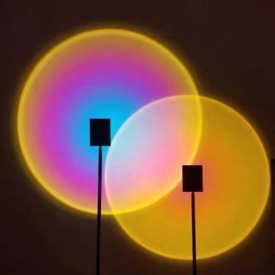 Rainbow Light Projection Sun Does Not Fall Floor Lamp Living Room Creative Personality Background Wall Decoration Bar Sunset Internet Celebrity Ambience Light