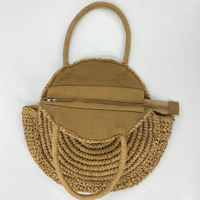 Factory Wholesale New Straw Bag Simple round One Shoulder Woven Bag Beach Bag Fashion Women's Bag Straw Bag