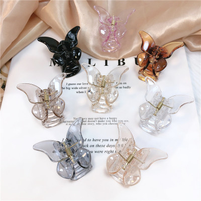 Acrylic Transparent Butterfly Grip Retro Girl Hair Claw Bang Clip Hairpin Little Fairy Forest Hair Accessories