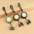 Retro Ebony Mobile Phone Lanyard Car Key Ring Pendant Luminous Stone Changeable Beads Hour Gourd Hanging Ornaments