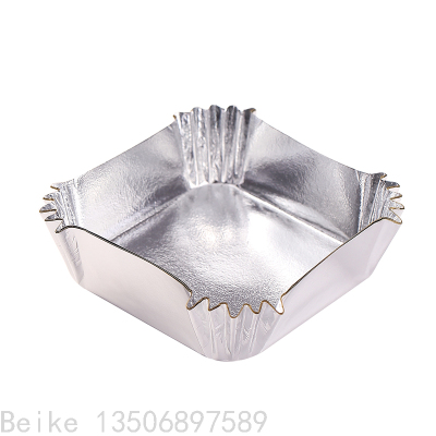 Double-Sided Gold and Silver Square Support 4.2*4.2*2.5cm Cake Paper Tray Cake Cup Cake Paper Cups
