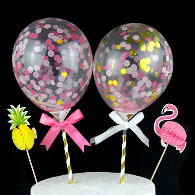 5-Inch Cake Balloon Children's Party Decoration Filled Balloon Sequins Filled Balloon Birthday Party Festival Balloon