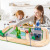 Uncle Kobayashi 108 Pieces Road Train Track Set Wooden Children Educational Assembly Toy Car