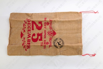 Linen Drawstring Bag Thick Sack Sack Christmas Gift Bag