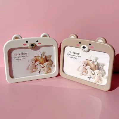 Factory Direct Sales 6-Inch Cartoon Cute Bear Pen Holder Photo Frame 6-Inch Baby Photo Frame Office Table Ornaments PCs
