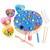 New Wooden Children's Magnetic Fishing Toy Bug Catching Game Clipping Beads Checkers Four-in-One Puzzle Multi-Function