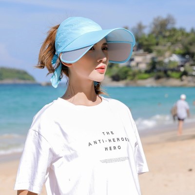 Creative Retractable Sun Hat Women's Sun Protection UV Protection Cover Face Cycling Sun Hat Outdoor Beach Hat