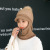 Winter Flat Short Brim White Women's Hat Versatile Double-Sided Cat Meat Dome Knitted Hat Neck Protection Sleeve Cap Wholesale