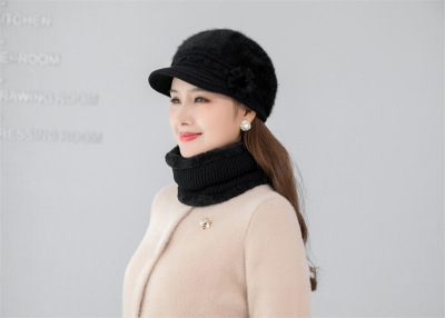 Winter and Winter Warp Knitting Japanese Style Thermal Jacquard Spot Brimless Dome Solid Color Female Knitted Hat