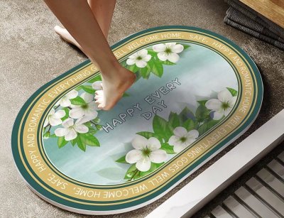 Cross-Border European-Style Pastoral Diatom Ooze Soft Floor Mat Bathroom Absorbent Door Diatomite Bathroom Mat Factory Price Wholesale