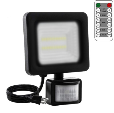 New Flood Light 35W 45W 60W Human Body Induction Floodlight 14 Keys Remote Control Timing Infrared Induction