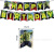 Hulk the Hulk Birthday Party Decoration Hanging Flag Balloon Cake Decorative Flag Spiral Supplies Set