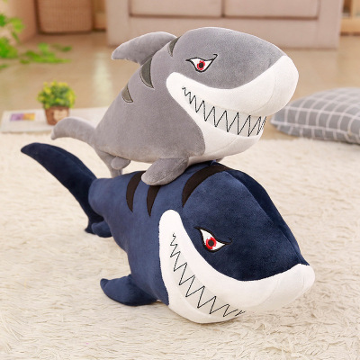 Foreign Trade Factory Direct Sales Customized Cute Big Shark Plush Toy Sleeping Pillow Marine Animal Ragdoll Doll