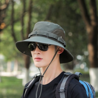 2022 Male Summer Outdoor Mountaineering Travel Sun Protection Sun Hat UV Protection Fishing Hat Big Brim Fisherman Hat