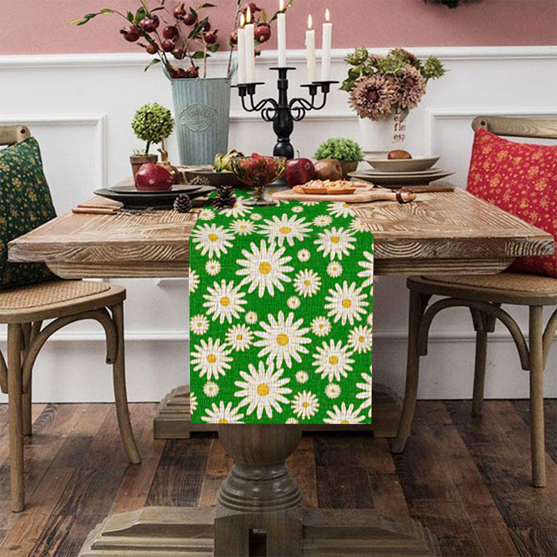 holiday party supplies spring party dining-table decoration flowers 33 * 183cm polyester cotton table runner tablecloth