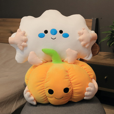 Foreign Trade Manufacturers Customize Plush Toys Cute Funny Pumpkin Doll Poached Egg Pillow Shaped Thousands of Holy Clouds