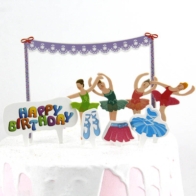 Baking Cake Topper Inserts Upgraded Double-Sided Glitter Children's Party Wedding Cake Insert Birthday Plug-in Components
