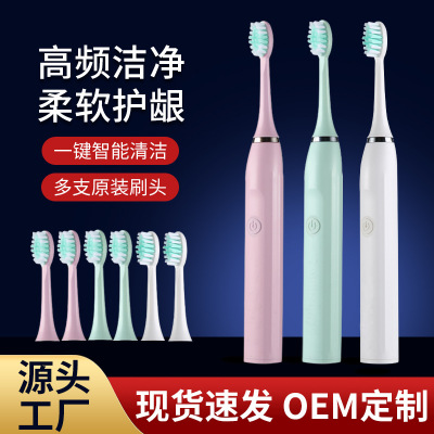 Electric Toothbrush Adult Sonic Type Household Smart Toothbrush Head Soft Hair Direct Supply Wholesale Battery Electric Toothbrush