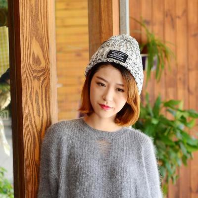 Korean Style Mixed Color Wool Hat Winter Thickened Velvet Padded Warm Hat Trendy Men's and Women's Pointed Knitted Pullover Hat