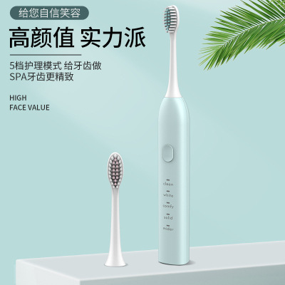 USB Charging Gift Sonic Electric Toothbrush Adult Five-Gear Intelligent Automatic Cleaning Teeth One Piece Dropshipping